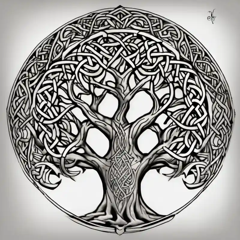 Irish shoulder tattoo, that is non-religious and has a Celtic tree glitter tattoo
